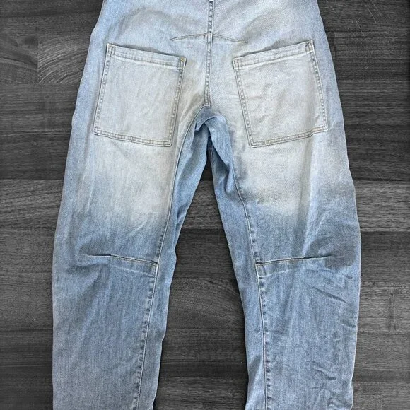 Nili Lotan Shon Jeans 29 | Utility Pocket Denim | Light Wash Straight Leg - Picture 2 of 3